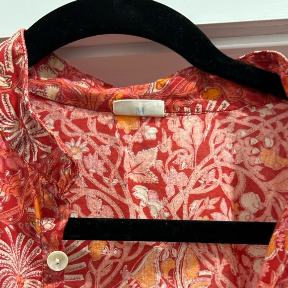 The Shop India Kurta long red and pink floral - Picture 2 of 4